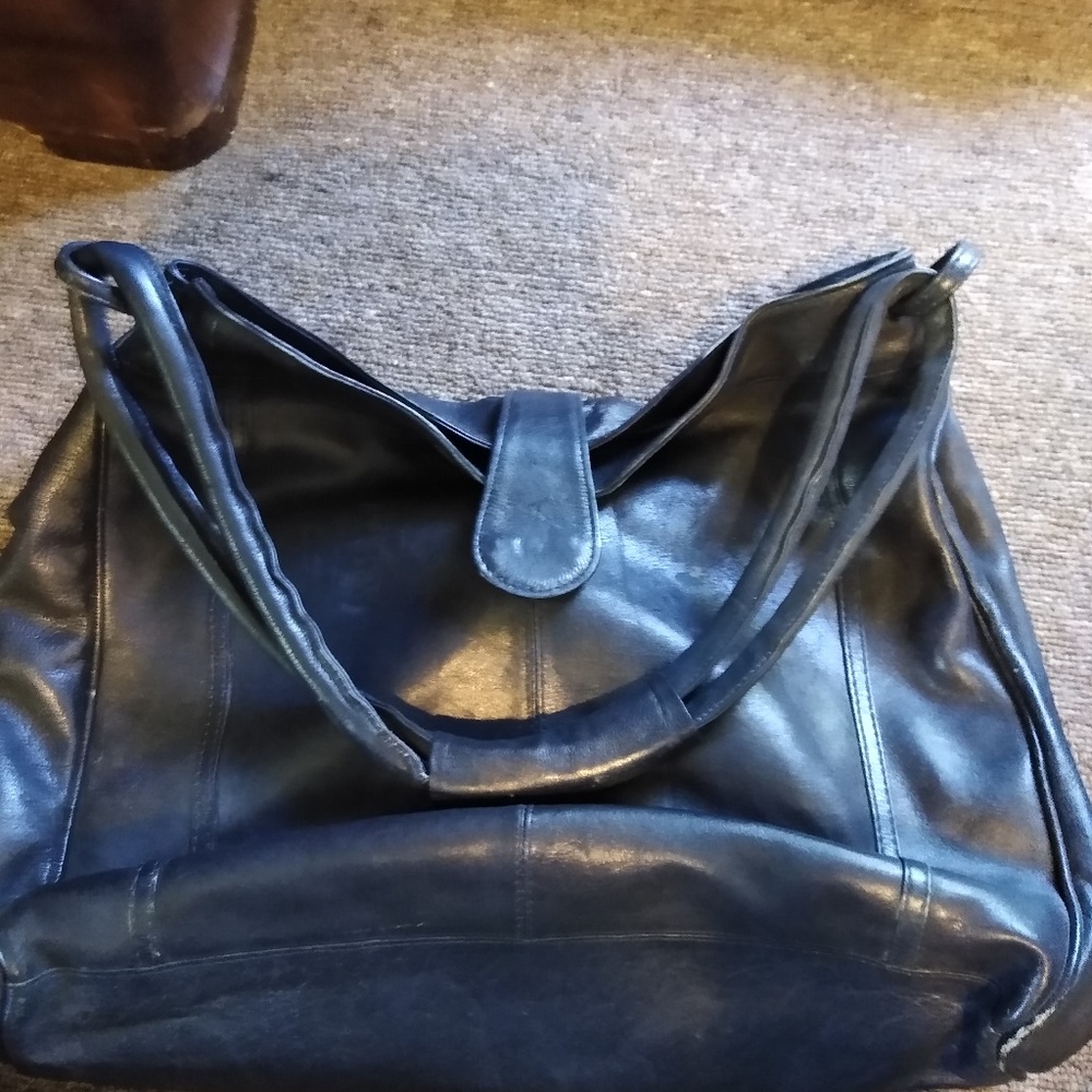 Leather hobo bag.  Made in Brazil